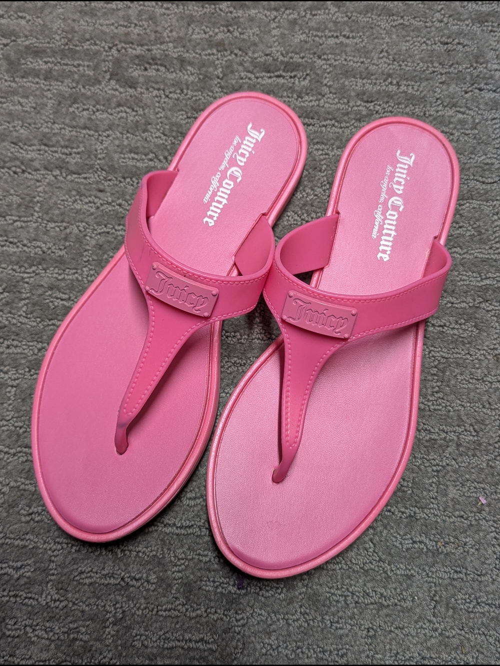 Juicy Couture Pink Women's T-Strap Slide Sandals